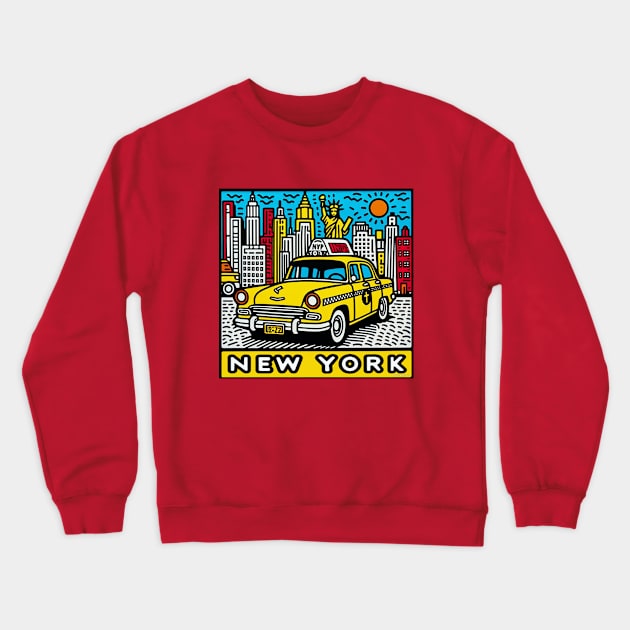 New York Cab Crewneck Sweatshirt by Sketchy